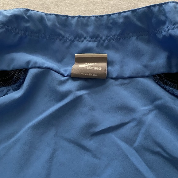 Nike Sportswear Track‎ Jacket Women's Medium Blue Striped Sleeve Microfiber Zip - Picture 6 of 15
